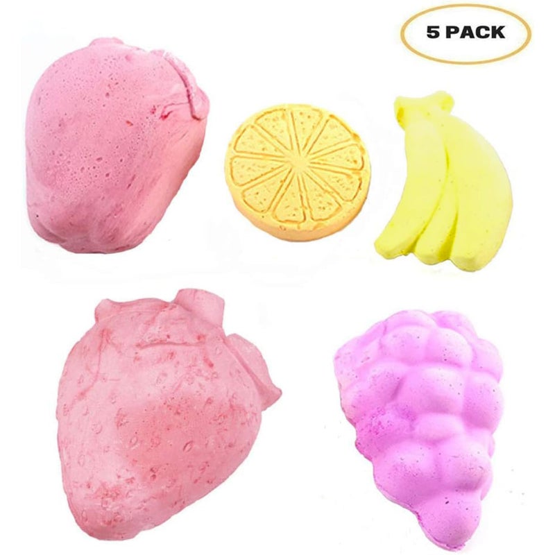 Hamiledyi 5 Pcs Chinchilla Lava Blocks Fruit Shaped Rabbit Chew Toys Bunny Lava Teeth Grinding Square Stone Small Animal Mineral Calcium Stone for Hamsters Rabbit Chinchillas Squirrel Mouse Rat Parrot - Image 2